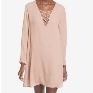 ASTR Long sleeve blush dress